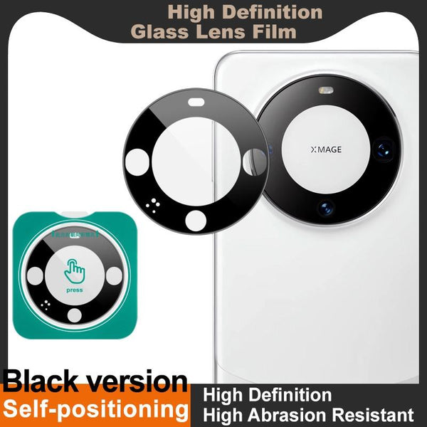 For Huawei Mate 60 Pro imak Black Version HD Glass Rear Camera Lens Film, Self-positioning Version