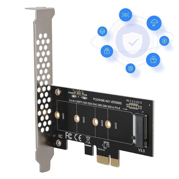 PCI-E 1X To M.2 NVME KEY-M SSD Riser Card Adapter Without Baffle