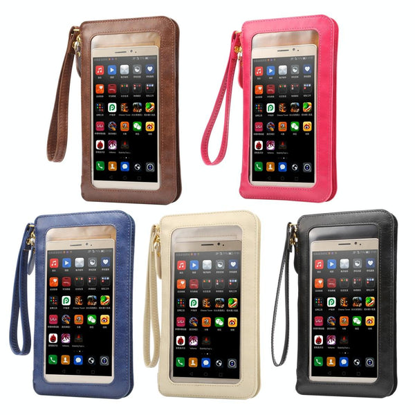 Universal Crazy Horse Texture Touch Screen Wallet Style PU Leather Shoulder Bag for Galaxy Note 8 & Mega 6.3, Huawei Mate 8 / Mate 7, etc. 6.3 inch Below(Magenta)