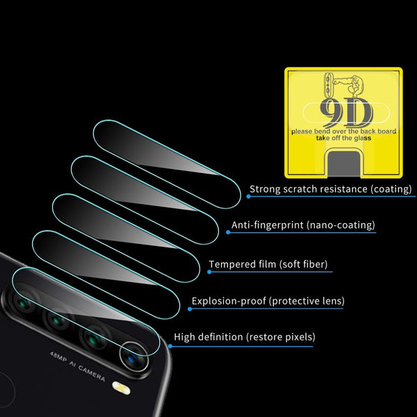 For Xiaomi Redmi Note 8 9D Transparent Rear Camera Lens Protector Tempered Glass Film