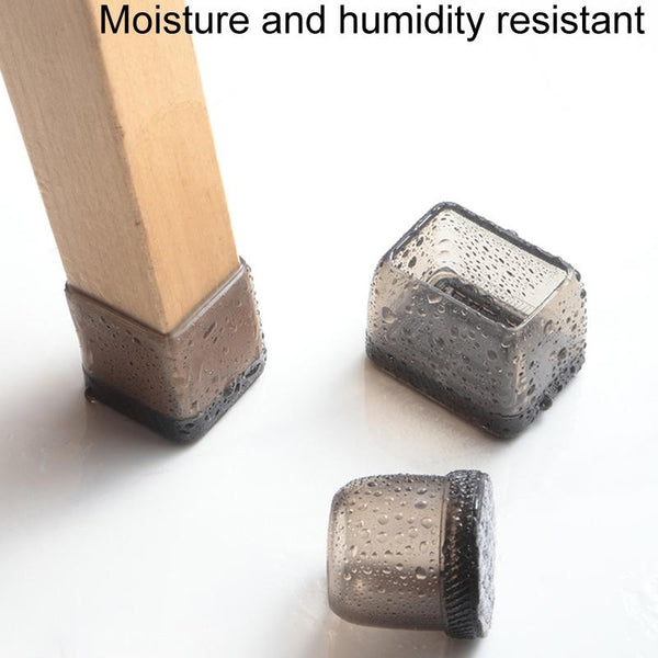 4pcs / Set Thickened Wear-Resistant Table And Chair Leg Covers Household Quiet Non-Slip Stool Foot Protector, Style: Small Round Light Brown