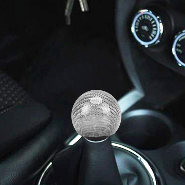 Universal Vehicle Car Shifter Cover Manual Automatic Carbon Fiber Ball Gear Shift Knob (Silver)
