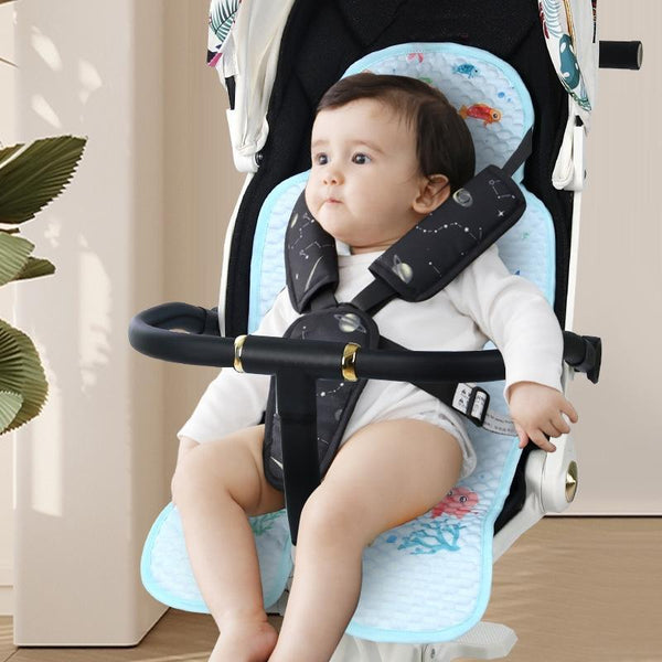 Baby Stroller Mat Seat Cushion Safety Seat Ice Silk Cushion, Color: Universal Little Green Dragon