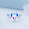 BSR345 Geometric Sterling Silver S925 Heart Guard White Gold Plated Ring(No.8)