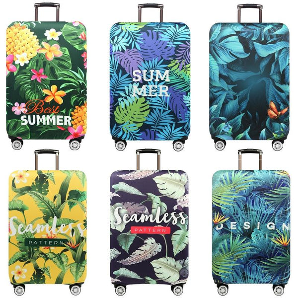 Thickened Wear-resistant Stretch Elastic Luggage Dust Cover, Size: M(Deep Rain Forest)