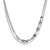 OPK GX2415 Personalized Cool Style Double Layer Necklace Stainless Steel Splicing Chain