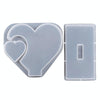 DIY Glue Double Heart-Shaped Hanging Photo Frame Display Stand Silicone Mold, Spec: Set