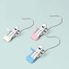5pcs /Pack Stainless Steel Flat Clip With Hook Anti-Scratch Catch Laundry Drying Holder(Blue)