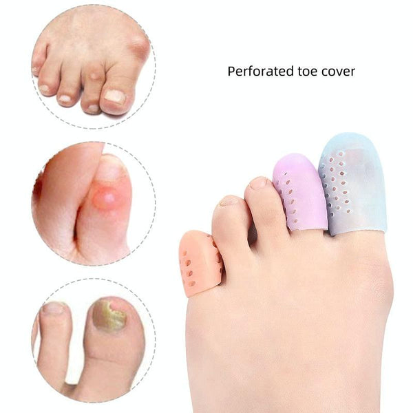 With Hole Toe Set High Heels Anti-Wear Anti-Pain Toe Protective Cover, Size: XS(Purple)