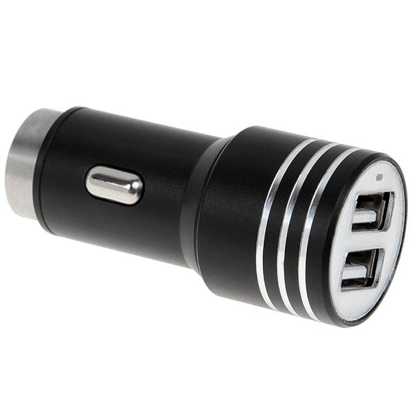 KX-C001 2 USB Ports 5V 4.2A Car Charger with Safety Hammer Function, For iPhone, iPad, Galaxy,  Huawei, Xiaomi, LG, HTC, other Smart Phones and Tablets(Black)