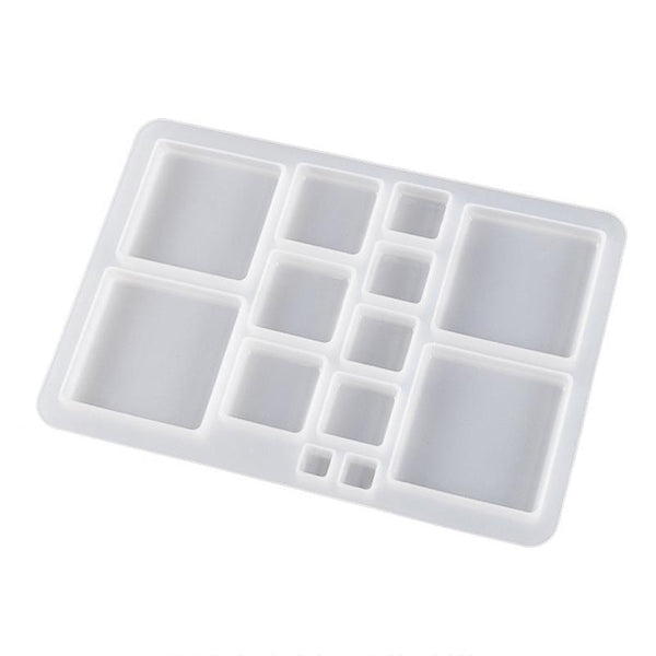 DIY Epoxy Resin Three-Dimensional Geometric Pendant Earring Silicone Mold, Spec: Square