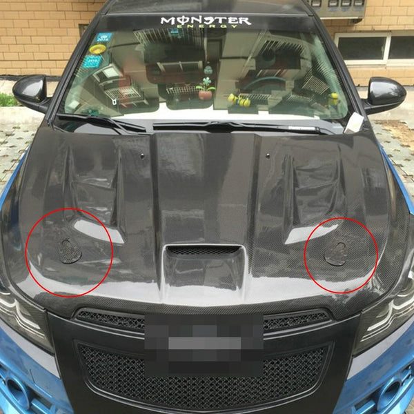 A Pair Car Carbon Fiber Cover Lock Modified Hood Lock General Racing Car Cover Lock(Carbon Grey)