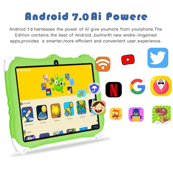 Penguin 7 inch WiFi Kids Tablet PC, 2GB+16GB, Android 7.0 MT6735 Octa Core CPU(Pink)