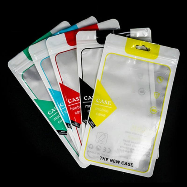 100PCS Phone Case Translucent Yin Yang Self-sealing Packaging Bag(Blue)