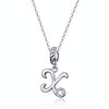 S925 Sterling Silver 26 English Letter Pendant DIY Bracelet Necklace Accessories, Style:X
