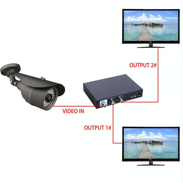 AHD/CVI/TVI Video Splitter 1 In 2 Out - 300MHz - 400m