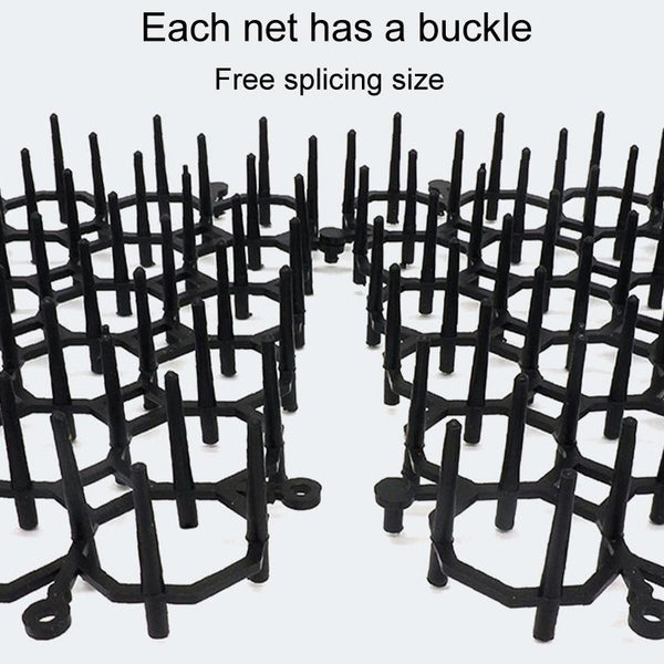 12pcs / Box Anti-Cats Barbed Spike Net Mat Sofas Gate Garden Cats Repellent Tool, Style: With 4 Screws(Black)