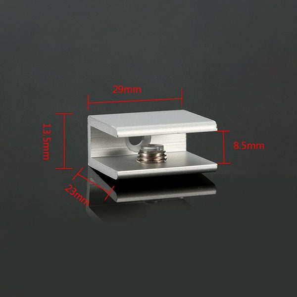15 PCS Single Hole Aluminum Alloy Glass Fixing Clip, S, 8mm