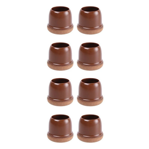 1 inch Medium 8pcs /Set Round Table And Chair Leg Covers For Tiles/Wooden Floors Furniture Protectors(Light Brown)