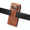 Lambskin Texture Leather Waist Bag for Folding Mobile Phone(Brown)