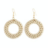 E2002-1 Ear Hook Circle Bamboo Vine Handmade Woven Earrings Bosomia Style Earrings