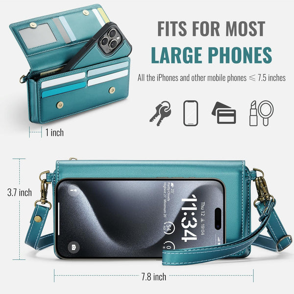 CaseMe Me30 Multi Functional Diagonal Cross Bag Phone Case(Green)