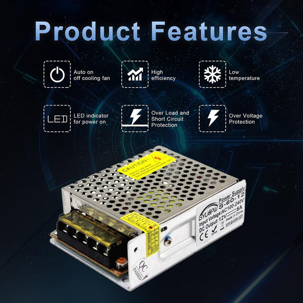 S-60-12 60W AC110/220V to DC 12V 5A  Power Inverter Power converter