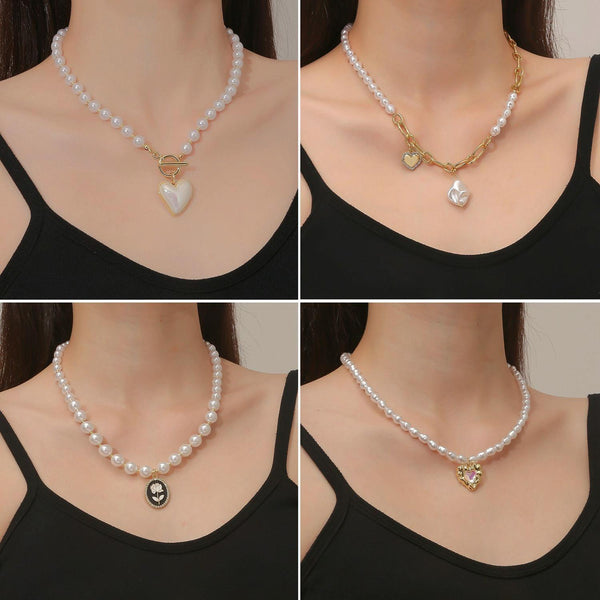 N2210-8 Thick Chain Love Ladies Temperament Necklace Collarbone Chain