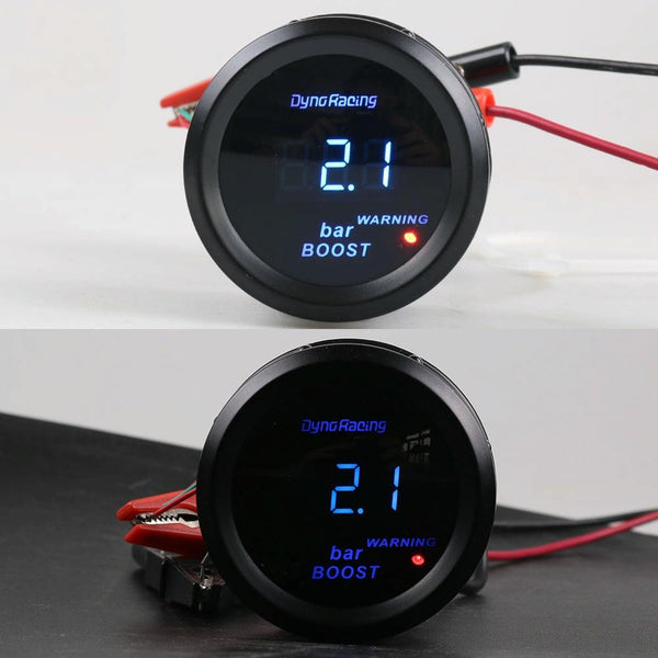 Car Modified 12V Universal 52mm Blue Light Digital Display Meter, Style:Turbo Boost Gauge BAR