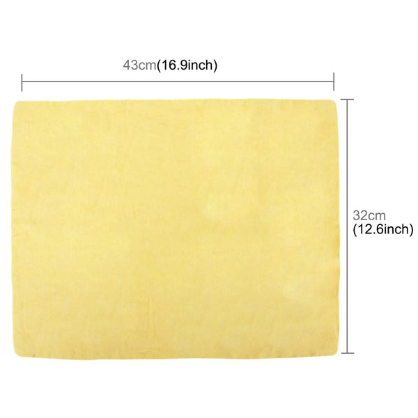 KANEED Synthetic Chamois Drying Towel Super Absorbent PVA Shammy Cloth for Fast Drying of Car, Size: 43 x 32 x 0.2cm(Yellow)
