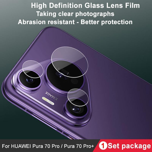 For Huawei Pura 70 Pro / 70 Pro+ IMAK Rear Camera Glass Lens Film, 1 Set Package