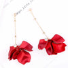 Long Exaggerated Fabric Art Handmade Petal Earrings, Color: E1910-5 Vermiculite Model