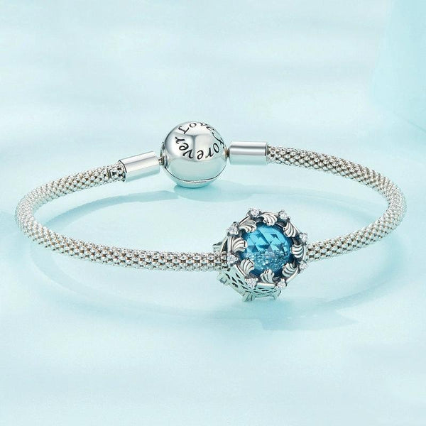 SCC2445 Sterling Silver S925 Sea Wave Flower Zircon Bracelet Beads