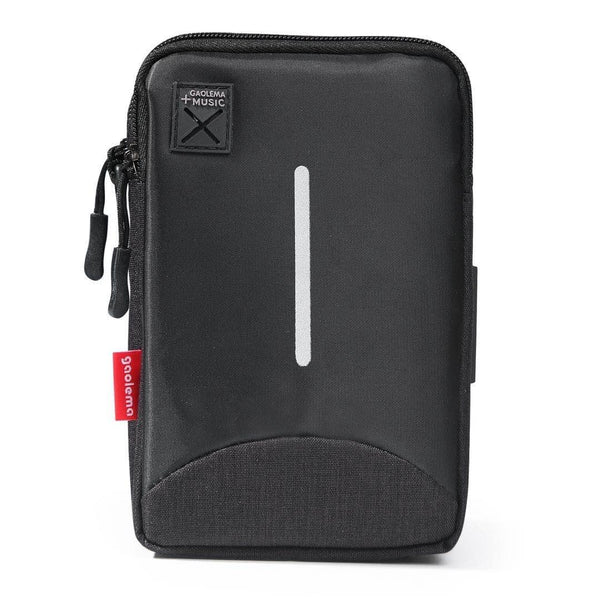 For 6-7 inch Mobile Phone Universal Silver Wire Canvas Waist Bag with Shoulder Strap & Earphone Hole & USB Cable Hole(Black)