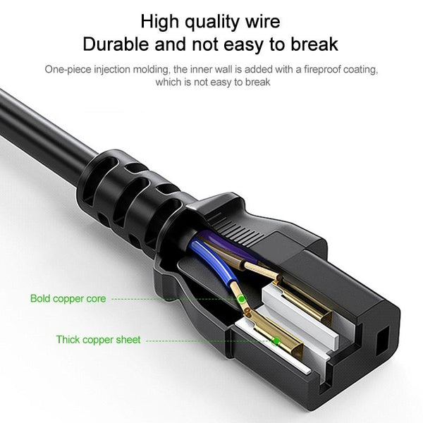 3 Prong Style AC Power Cord with 304 Switch, Length: 1.2m(Black)