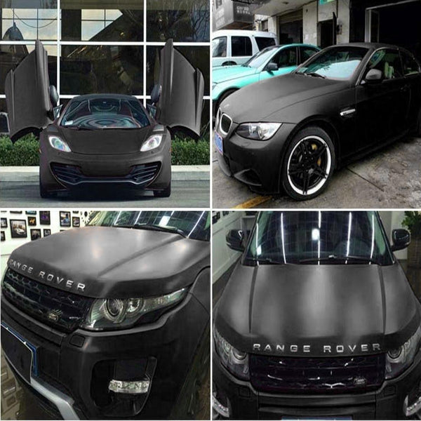 1.52m x 0.5m Ice Blue Metallic Matte Icy Ice Car Decal Wrap Auto Wrapping Vehicle Sticker Motorcycle Sheet Tint Vinyl Air Bubble Free(Black)