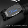 Motorcycle Multi-functional 2 in 1 Digital Display Voltmeter + Electronic Clock, 6-30V IP67 (Blue Light)