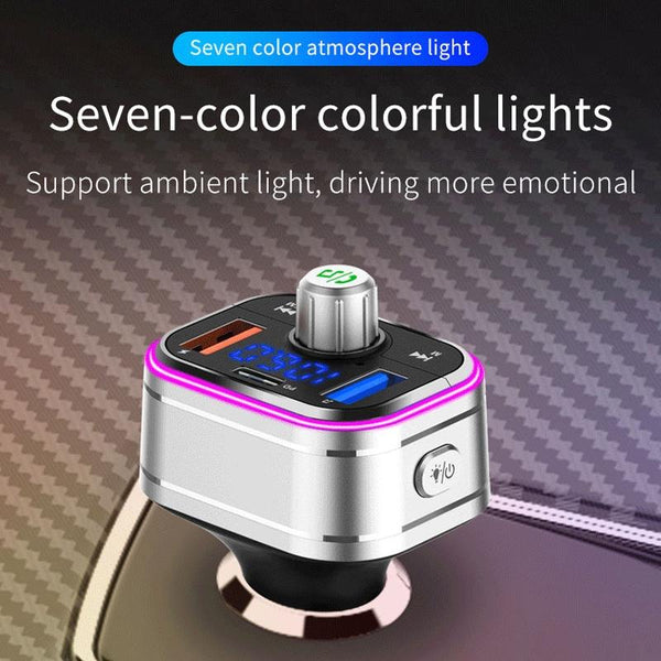 PD3.0 Fast Charge Car Bluetooth MP3 Hands-Free Player Car FM Transmitter(Silver)