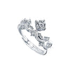 XJA011 Couple Ring Mosan Diamond S925 Silver Ring, Style: Womens