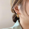 Shell Double Layer Earrings with Diamond Earrings, Color: EH1077