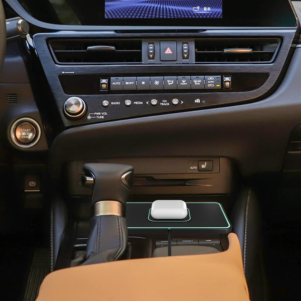 C1-PRO 2 In 1 15W Car Wireless Charging Anti-Slip Pad With Luminous For AirPods / iPhone