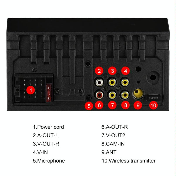 A2891 7 inch Car HD MP5 Carplay Bluetooth Music Player Reversing Image All-in-one Machine Support FM / U Disk with Remote Controler, Style:Standard + 4LEDs Light Camera