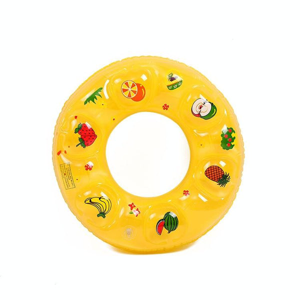 Cartoon Pattern Double Airbag Thickened Inflatable Swimming Ring Crystal Swimming Ring, Size:60 cm(Yellow)