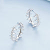 BSE770 Sterling Silver S925 Rivet Plated Platinum Zircon Earrings