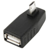 Micro USB Male to USB 2.0 AF Adapter with 90 Degree Angle, Support OTG Function(Black)