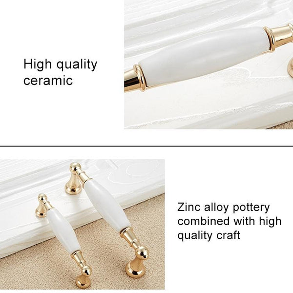 5089 Gold Imitated Zinc Alloy Ceramic Handle for Cabinet Wardrobe Drawer Door