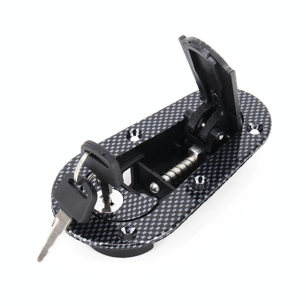 A Pair Car Carbon Fiber Cover Lock Modified Hood Lock General Racing Car Cover Lock(Carbon Black)