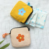 Sanitary Napkin Storage Bag Large Capacity Little Bag Canvas Simple Short Wallet(Light Purple)