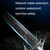 YM-8821 Pre-built Network Connectors Outdoor Waterproof Network Cable Extension Double Pass Head(Black)