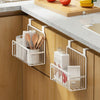Behind-the-door Hanging Basket Kitchen Condiment Storage Rack Hanging Storage Rack(White)